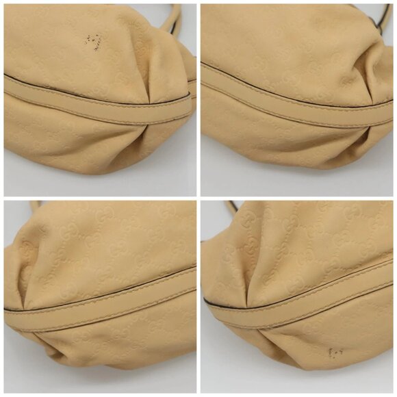 GUCCI GG Canvas Guccissima Tote Bag Leather Beige Gold - Picture 16 of 16